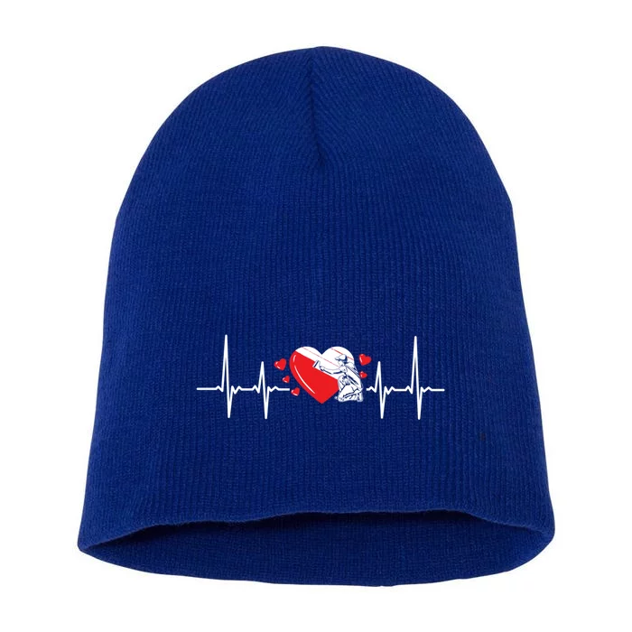 Heartbeat Valentines Day Painter Cute Gift Short Acrylic Beanie