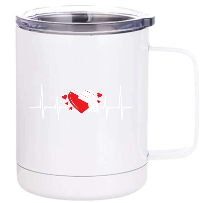 Heartbeat Valentines Day Painter Cute Gift Front & Back 12oz Stainless Steel Tumbler Cup