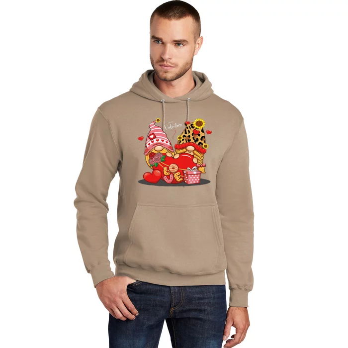 Happy Valentines Day Gnomes With Leopard Sunflower Valentine Cute Hoodie