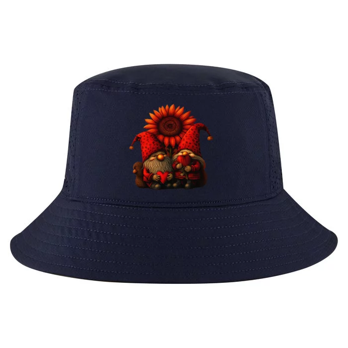 Happy Valentines Day Gnomes With Leopard Sunflower Valentine Day Love Cool Comfort Performance Bucket Hat