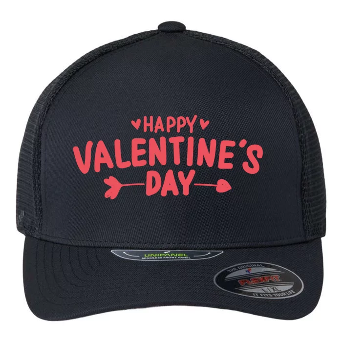 Happy Valentines Day Cute Holiday Gift Flexfit Unipanel Trucker Cap