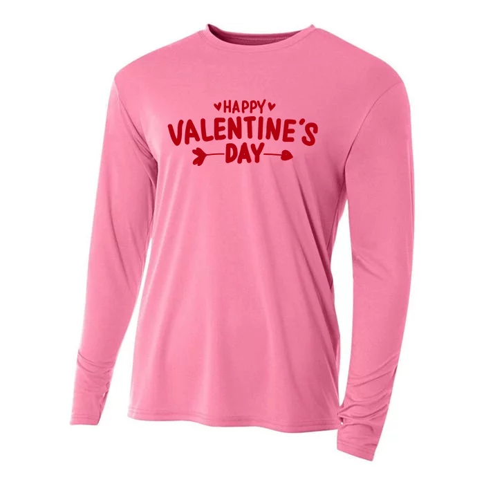 Happy Valentines Day Cute Holiday Gift Cooling Performance Long Sleeve Crew