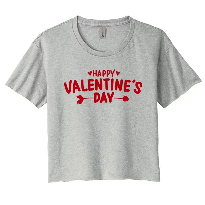 Happy Valentines Day Cute Holiday Gift Women's Crop Top Tee