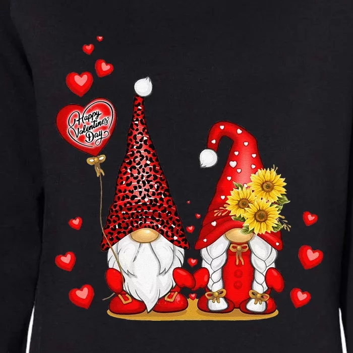 Happy Valentines Day Gnomes With Leopard Sunflower Valentine Love Happy Womens California Wash Sweatshirt