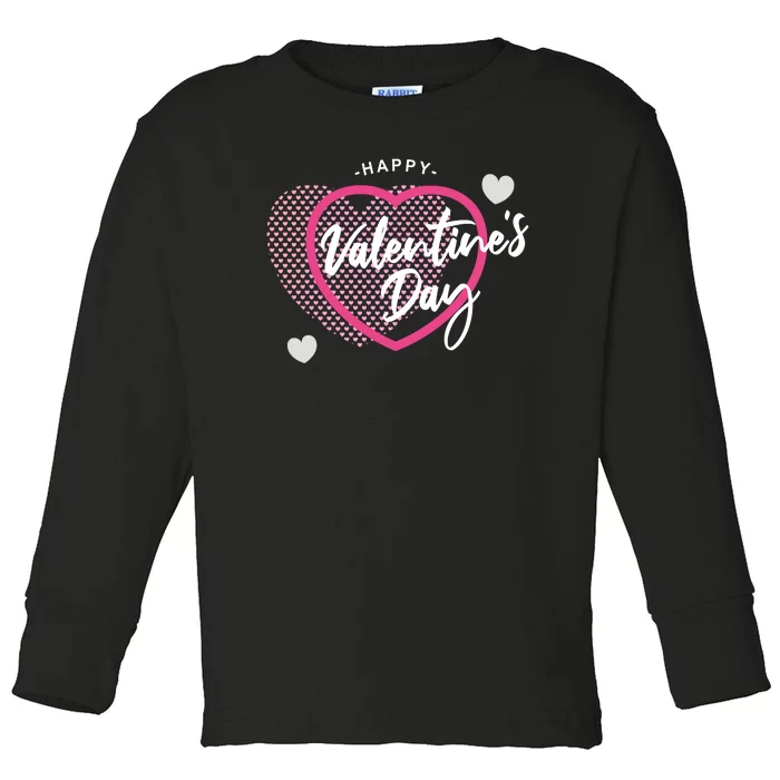 Happy Valentine's Day Toddler Long Sleeve Shirt