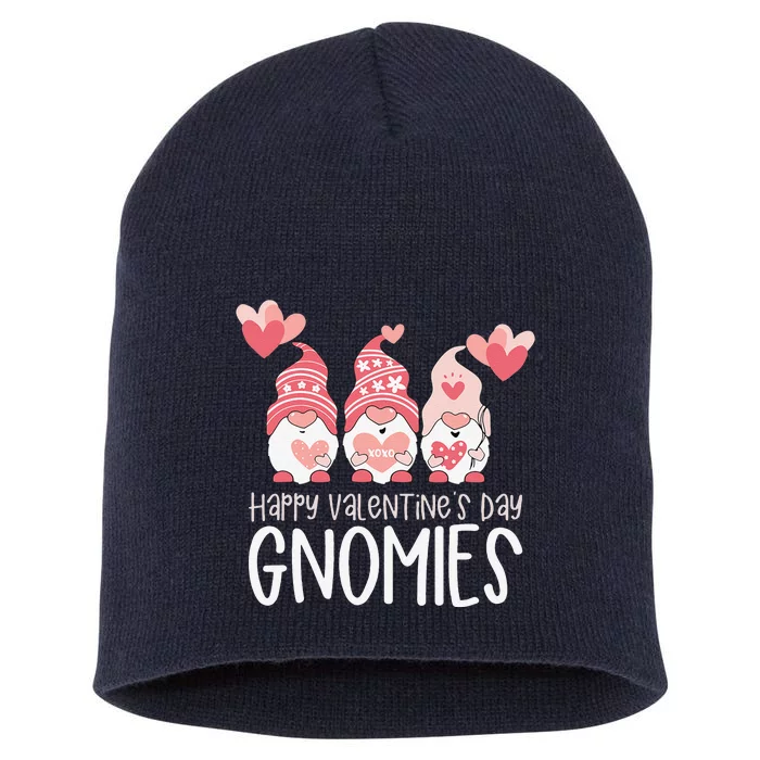 HAPPY VALENTINES DAY GNOMIES Gnome Lover Gift Three Gnomes Short Acrylic Beanie