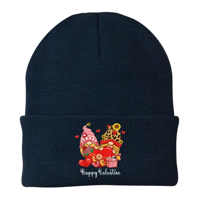 Happy Valentines Day Gnomes With Leopard Sunflower Valentine Love Knit Cap Winter Beanie