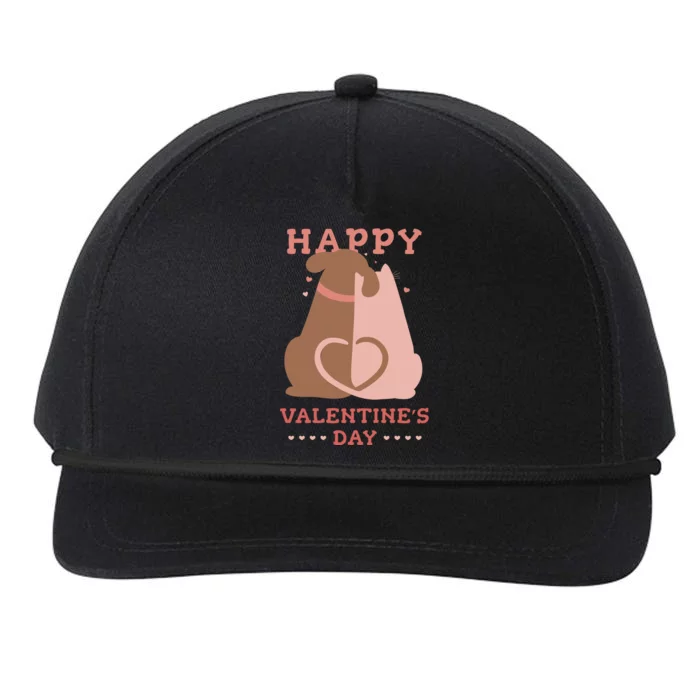 Happy Valentines Day Dog Tail Heart Snapback Five-Panel Rope Hat