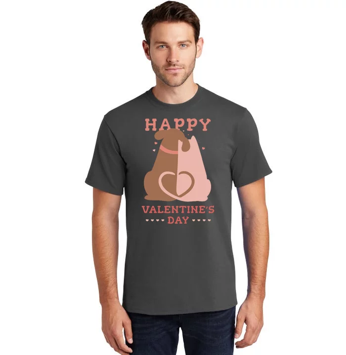 Happy Valentines Day Dog Tail Heart Tall T-Shirt