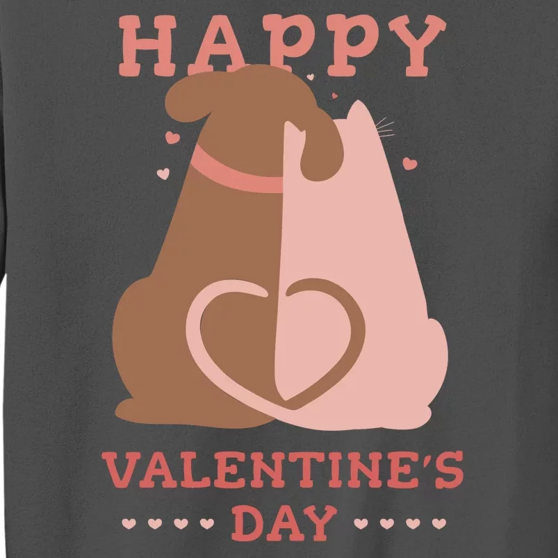 Happy Valentines Day Dog Tail Heart Tall Sweatshirt