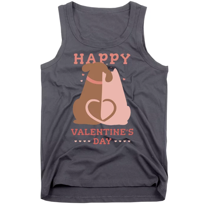 Happy Valentines Day Dog Tail Heart Tank Top