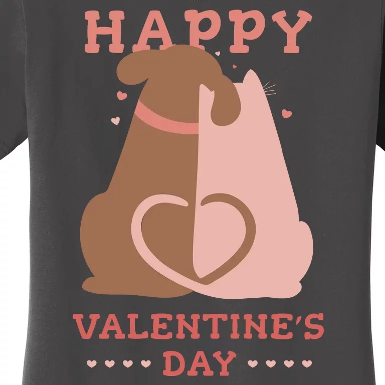 Happy Valentines Day Dog Tail Heart Women's T-Shirt