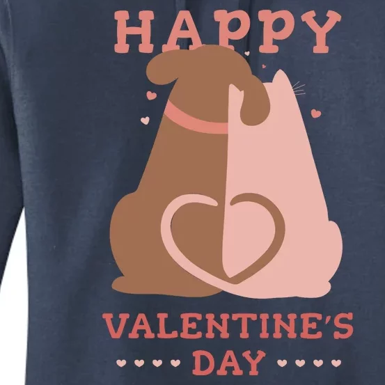 Happy Valentines Day Dog Tail Heart Women's Pullover Hoodie