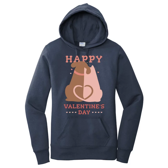 Happy Valentines Day Dog Tail Heart Women's Pullover Hoodie