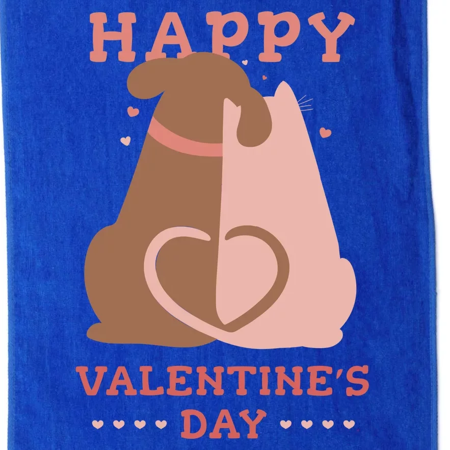 Happy Valentines Day Dog Tail Heart Platinum Collection Golf Towel