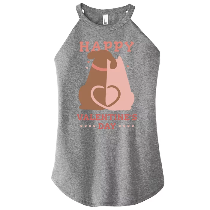 Happy Valentines Day Dog Tail Heart Women’s Perfect Tri Rocker Tank