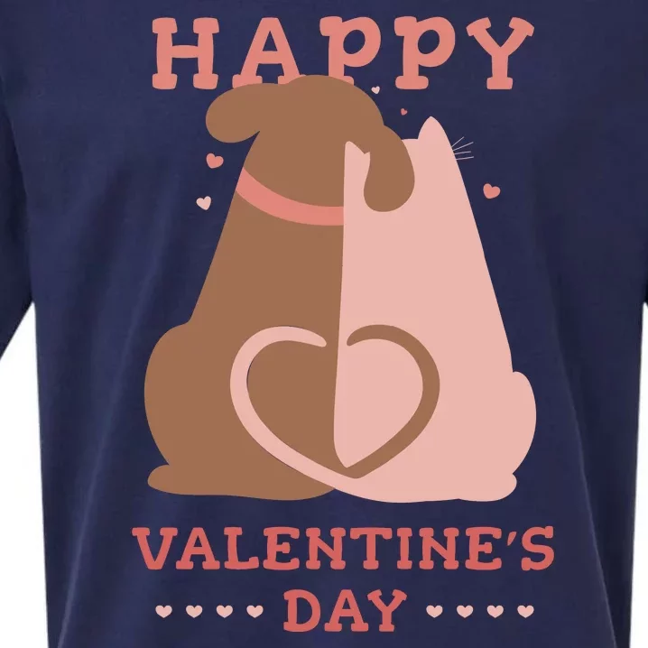 Happy Valentines Day Dog Tail Heart Sueded Cloud Jersey T-Shirt