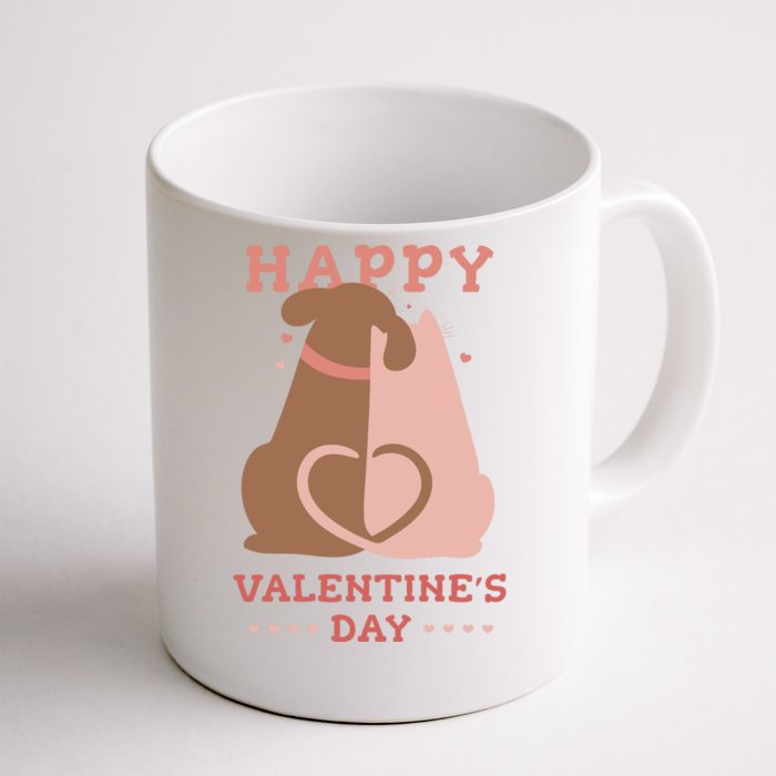 Happy Valentines Day Dog Tail Heart Front & Back Coffee Mug