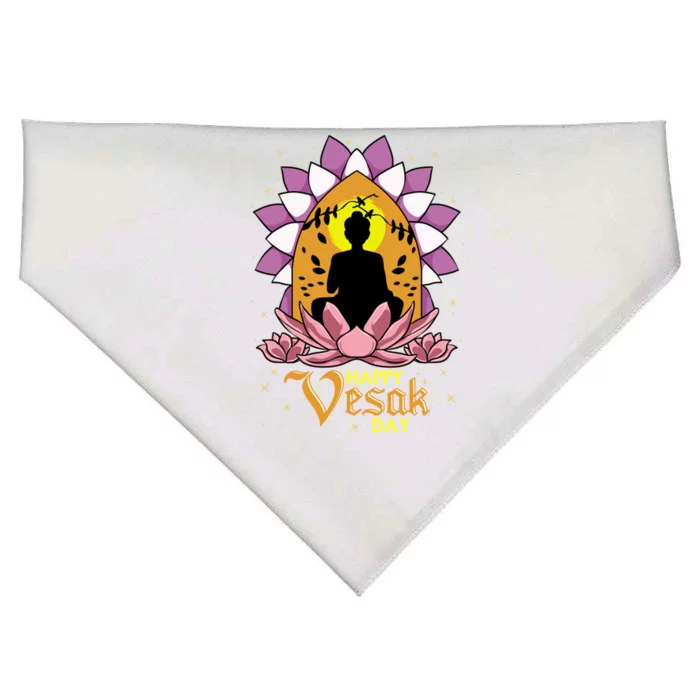 Happy Vesak Day Buddha Jayanti Buddha Purnima And Buddha Day Gift USA-Made Doggie Bandana