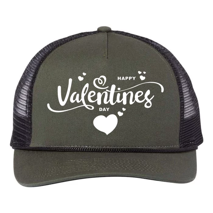 Happy Valentines Day Cute Romantic Retro Rope Trucker Hat Cap