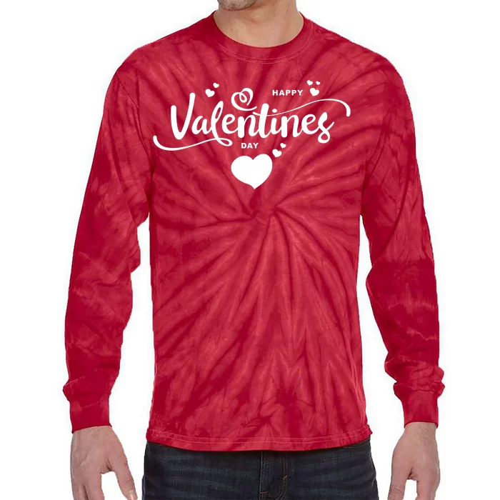 Happy Valentines Day Cute Romantic Tie-Dye Long Sleeve Shirt