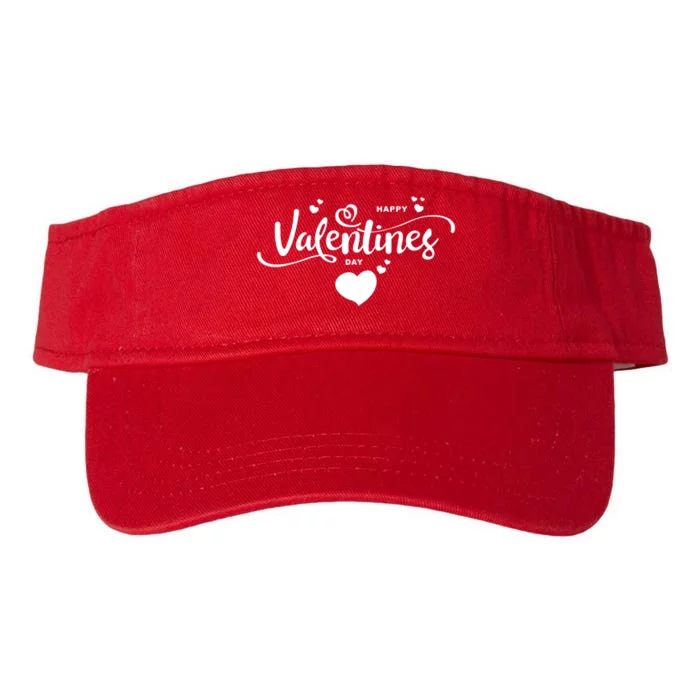 Happy Valentines Day Cute Romantic Valucap Bio-Washed Visor