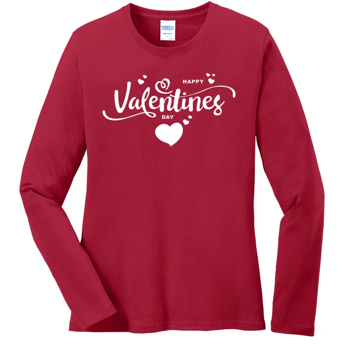 Happy Valentines Day Cute Romantic Ladies Long Sleeve Shirt