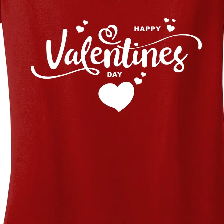 Happy Valentines Day Cute Romantic Women's V-Neck T-Shirt