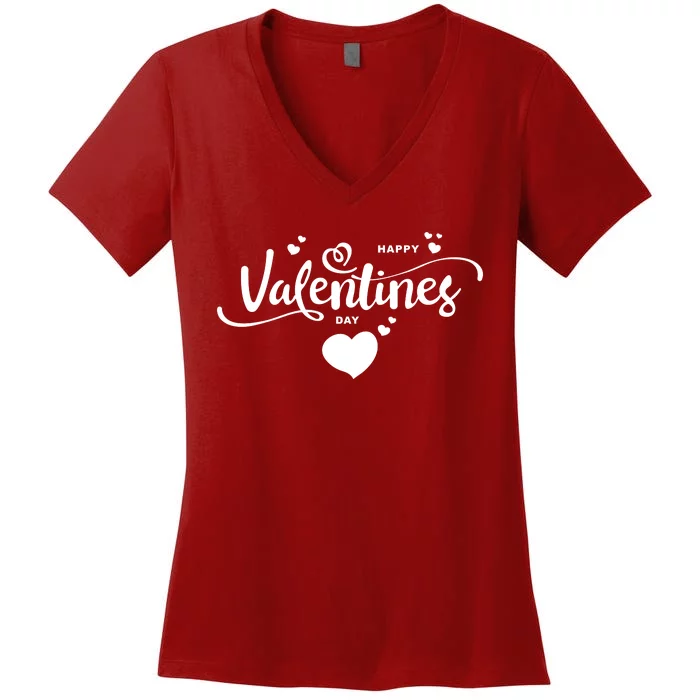 Happy Valentines Day Cute Romantic Women's V-Neck T-Shirt