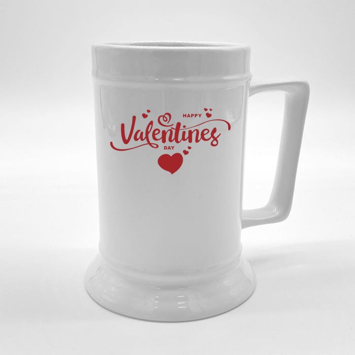 Happy Valentines Day Cute Romantic Front & Back Beer Stein