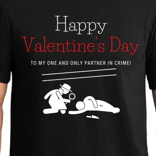 Happy Valentines Day Partner In Crime Singles Awareness Gift Funny Gift Pajama Set