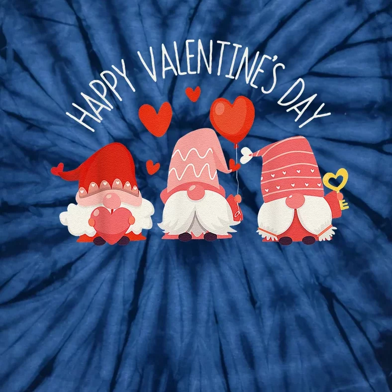 Happy Valentines Day Cute Three Gnomes Hearts Couple Gifts Tie-Dye T-Shirt