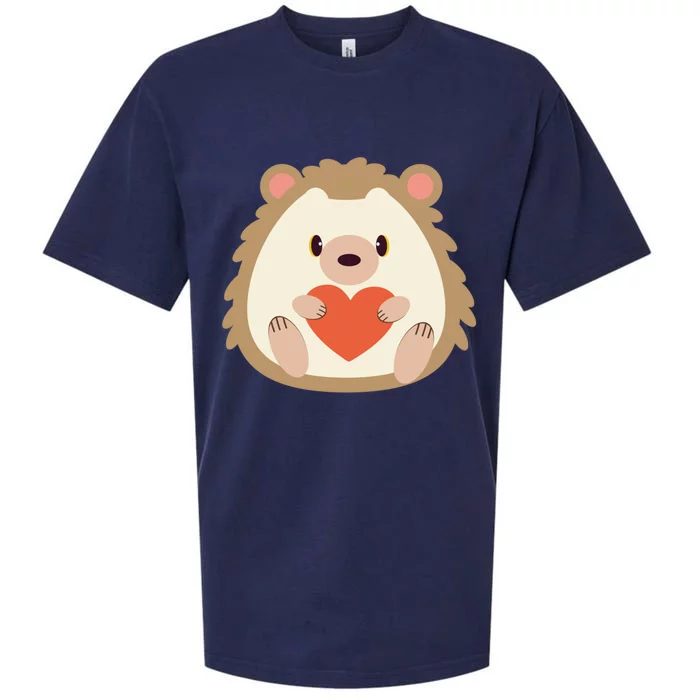 Hedgehog Valentines Day Heart Animals Lover Gift Sueded Cloud Jersey T-Shirt