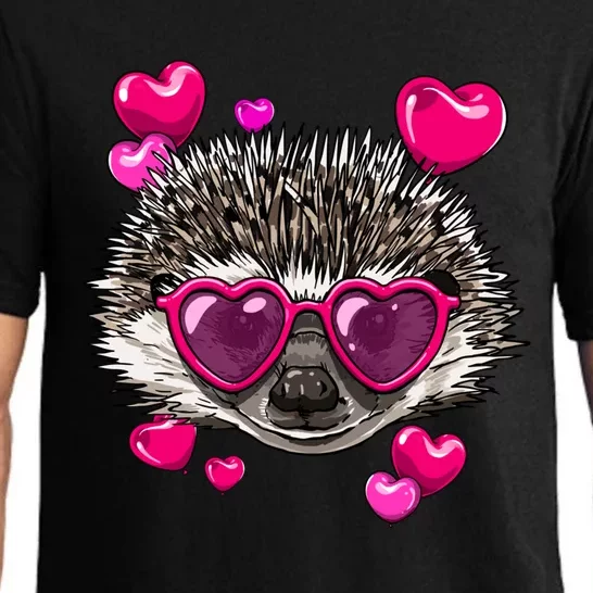 Hedgehog Valentines Day Heart Love Couples Hedgehog Lover Cool Gift Pajama Set