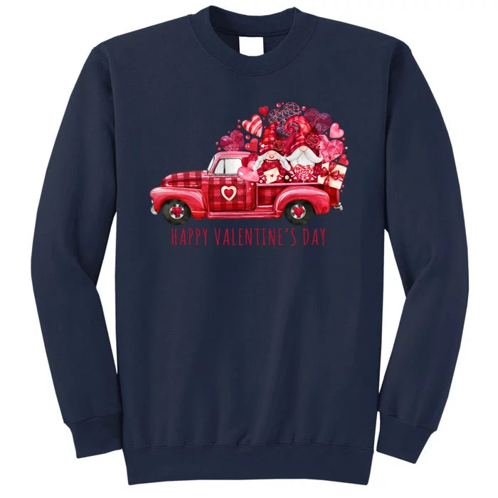 Happy Valentines Day Gnome Vintage Truck Tall Sweatshirt