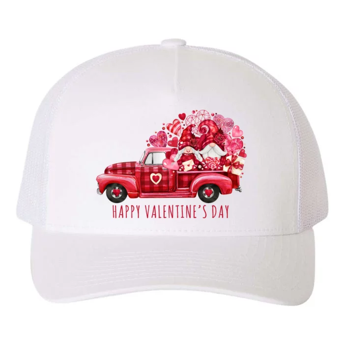 Happy Valentines Day Gnome Vintage Truck Yupoong Adult 5-Panel Trucker Hat