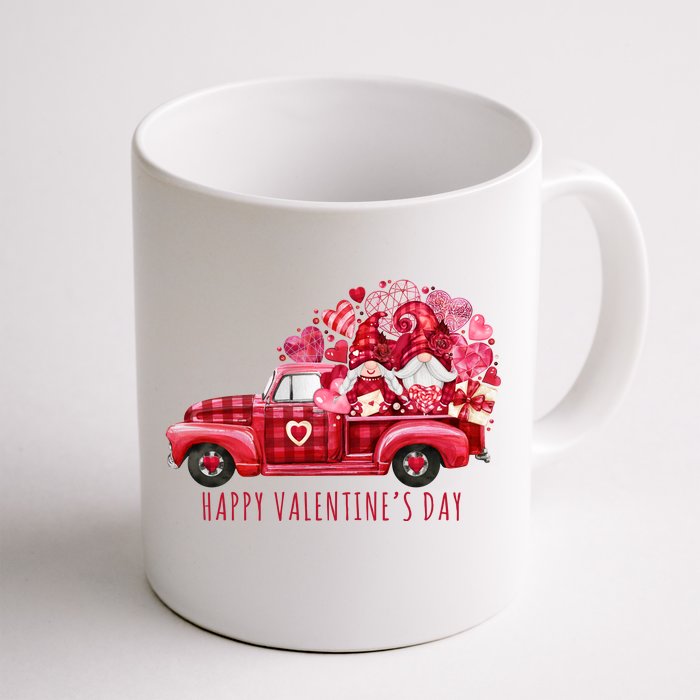 Happy Valentines Day Gnome Vintage Truck Front & Back Coffee Mug