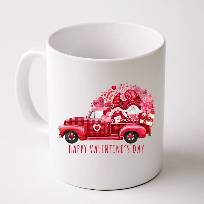 Happy Valentines Day Gnome Vintage Truck Front & Back Coffee Mug