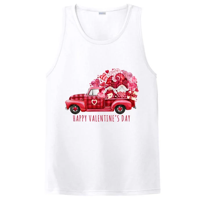 Happy Valentines Day Gnome Vintage Truck Performance Tank