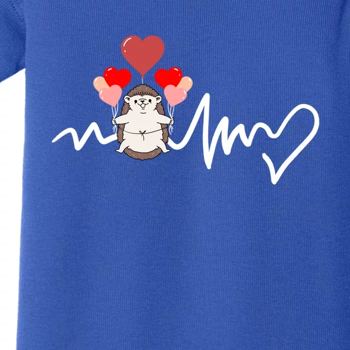 Hedgehog Valentines Day Heartbeat Gift Baby Bodysuit