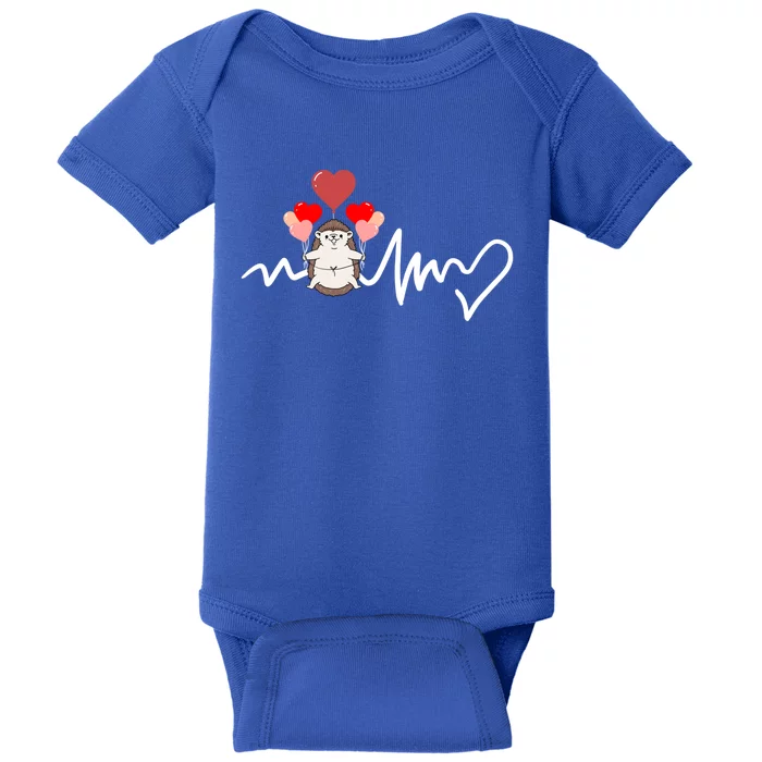 Hedgehog Valentines Day Heartbeat Gift Baby Bodysuit