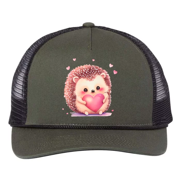 Hedgehog Valentine's Day Gift Retro Rope Trucker Hat Cap