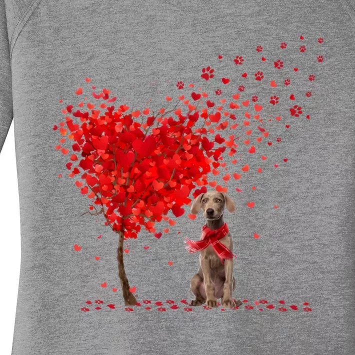 Happy ValentineS Day Heart Tree Love Weimaraner Women's Perfect Tri Tunic Long Sleeve Shirt