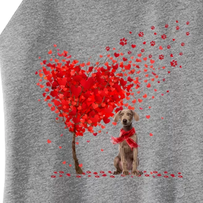 Happy ValentineS Day Heart Tree Love Weimaraner Women’s Perfect Tri Rocker Tank