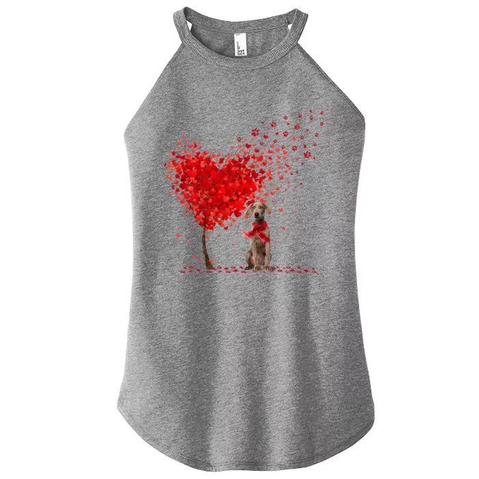 Happy ValentineS Day Heart Tree Love Weimaraner Women’s Perfect Tri Rocker Tank