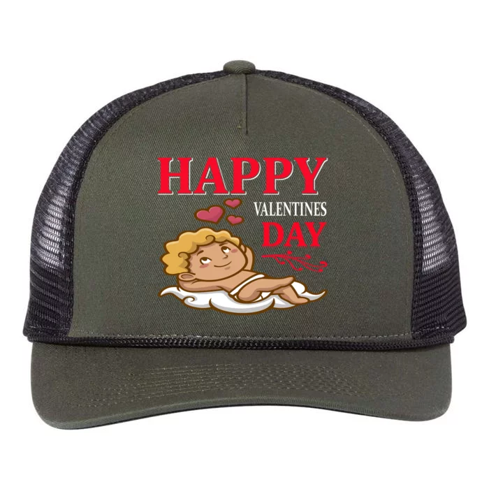 Happy Valentines Day Retro Rope Trucker Hat Cap