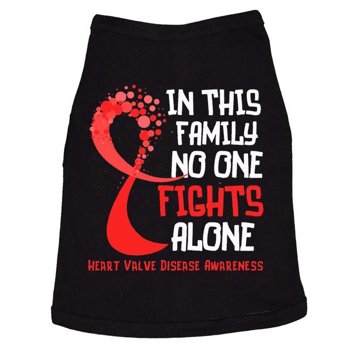 Heart Valve Disease Awareness Ribbon Family Red Fighter Doggie Tank