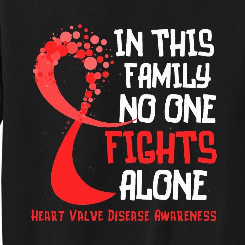 Heart Valve Disease Awareness Ribbon Family Red Fighter Sweatshirt