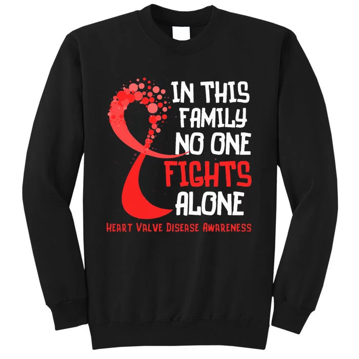 Heart Valve Disease Awareness Ribbon Family Red Fighter Sweatshirt