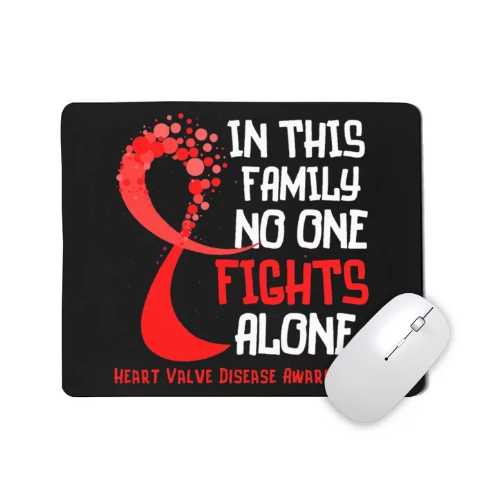 Heart Valve Disease Awareness Ribbon Family Red Fighter Mousepad